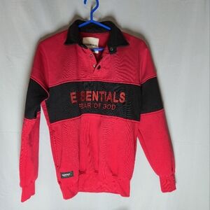 Essentials Fear Of God Men's Red And Black Men's Pullover Size L